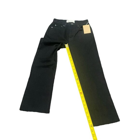 Reformation Jeans Jordi Kick Flare‎ Black Size 23 Mid Rise Crop/Ankle NWT - Picture 4 of 11